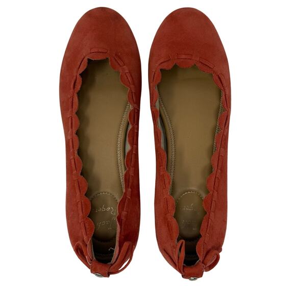 Jack Rogers Lucie Scalloped Ballet Flats Women’s 9 Dusty Rose Suede - Picture 6 of 9